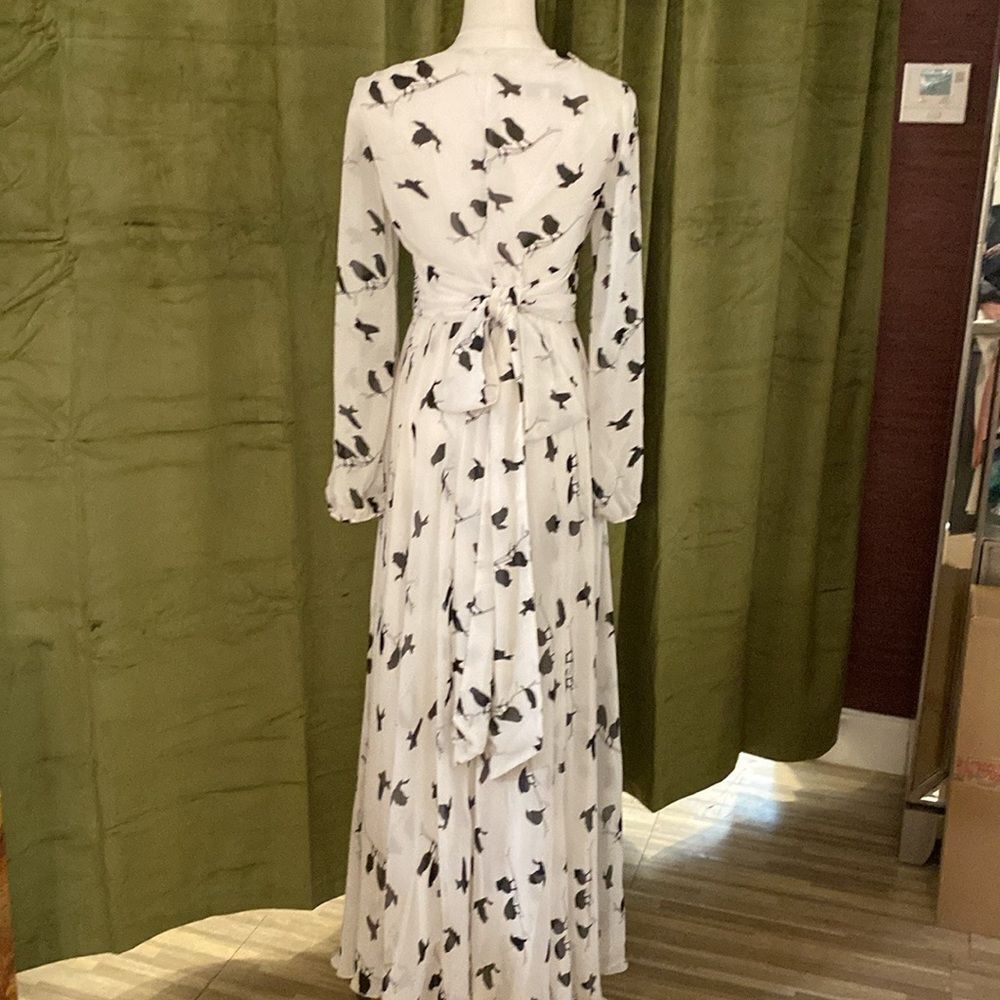 Rick Moore bird print maxi dress, S
